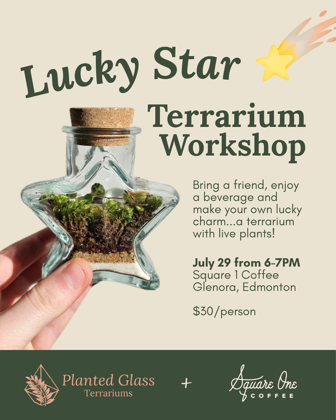 Tickets: Lucky Star Terrarium Workshop at Square 1 Coffee